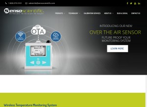 How sensoscientific.com looks like on a tablet such as an iPad.
