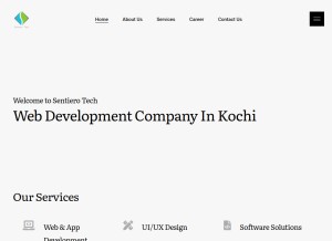 How sentierotech.com looks like on a tablet such as an iPad.