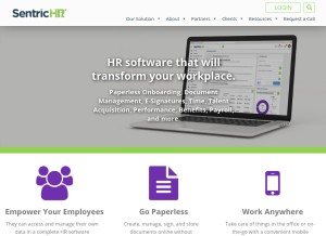 How sentrichr.com looks like on a tablet such as an iPad.
