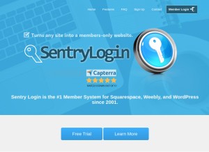 How sentrylogin.com looks like on a tablet such as an iPad.
