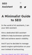 How seo-assistant.com looks like on a mobile device such as an iPhone.
