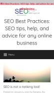 How seo-bestpractices.com looks like on a mobile device such as an iPhone.