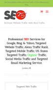 How seo25.com looks like on a mobile device such as an iPhone.