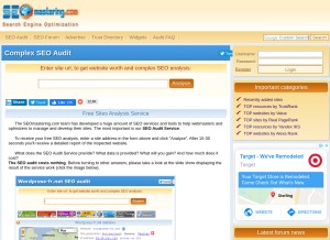 How seomastering.com looks like on a tablet such as an iPad.