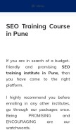 How seotrainingcourse.co.in looks like on a mobile device such as an iPhone.