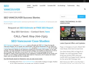 How seovancouver.net looks like on a tablet such as an iPad.