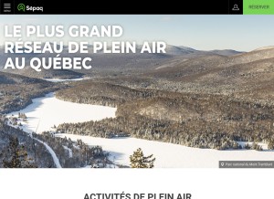 How sepaq.com looks like on a tablet such as an iPad.