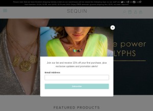 How sequin-nyc.com looks like on a tablet such as an iPad.