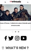 How serieously.com looks like on a mobile device such as an iPhone.