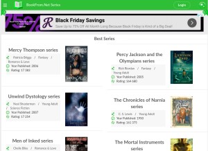 How series.bookfrom.net looks like on a tablet such as an iPad.