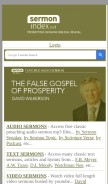 How sermonindex.net looks like on a mobile device such as an iPhone.