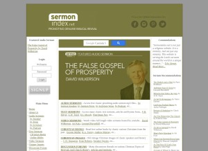How sermonindex.net looks like on a tablet such as an iPad.