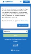 How serpstat.com looks like on a mobile device such as an iPhone.