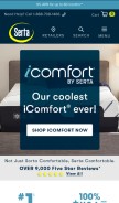 How serta.com looks like on a mobile device such as an iPhone.