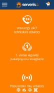 How serveris.lv looks like on a mobile device such as an iPhone.