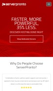 How serverpronto.com looks like on a mobile device such as an iPhone.