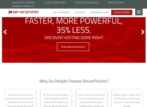 How serverpronto.com looks like on a tablet such as an iPad.
