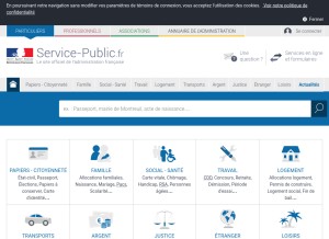 How service-public.fr looks like on a tablet such as an iPad.