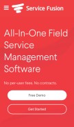 How servicefusion.com looks like on a mobile device such as an iPhone.