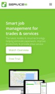 How servicem8.com looks like on a mobile device such as an iPhone.
