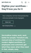 How servicenow.com looks like on a mobile device such as an iPhone.