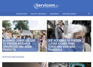 How servicom.es looks like on a tablet such as an iPad.