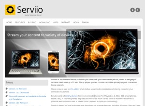 How serviio.org looks like on a tablet such as an iPad.