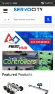 How servocity.com looks like on a mobile device such as an iPhone.