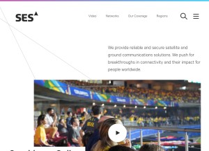 How ses.com looks like on a tablet such as an iPad.