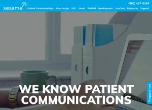 How sesamecommunications.com looks like on a tablet such as an iPad.