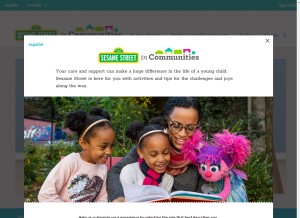 How sesamestreetincommunities.org looks like on a tablet such as an iPad.
