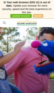 How sesameworkshop.org looks like on a mobile device such as an iPhone.