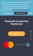 How sessionm.com looks like on a mobile device such as an iPhone.