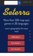 How seterra.com looks like on a mobile device such as an iPhone.