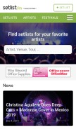 How setlist.fm looks like on a mobile device such as an iPhone.