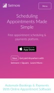 How setmore.com looks like on a mobile device such as an iPhone.