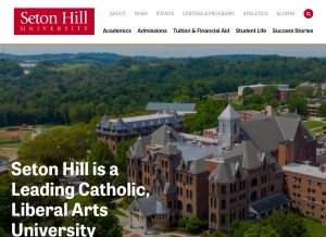 How setonhill.edu looks like on a tablet such as an iPad.