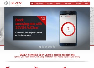How seven.com looks like on a tablet such as an iPad.