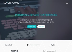 How sevenrooms.co looks like on a tablet such as an iPad.