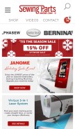 How sewingpartsonline.com looks like on a mobile device such as an iPhone.