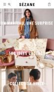 How sezane.com looks like on a mobile device such as an iPhone.