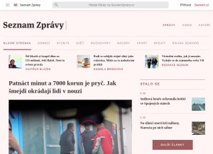 How seznamzpravy.cz looks like on a tablet such as an iPad.