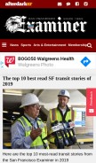 How sfexaminer.com looks like on a mobile device such as an iPhone.
