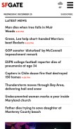 How sfgate.com looks like on a mobile device such as an iPhone.