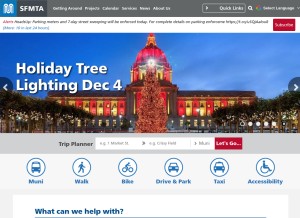 How sfmta.com looks like on a tablet such as an iPad.