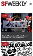 How sfweekly.com looks like on a mobile device such as an iPhone.