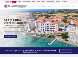 How sgu.edu looks like on a tablet such as an iPad.