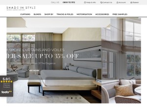 How shadeinstyle.co.uk looks like on a tablet such as an iPad.