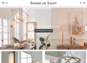How shadesoflight.com looks like on a tablet such as an iPad.