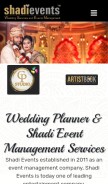 How shadievents.com looks like on a mobile device such as an iPhone.